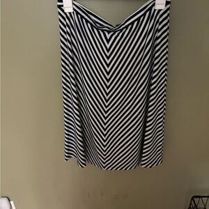 Tahari Arthur Levine Black & White Striped Cotton Pencil Skirt Size M